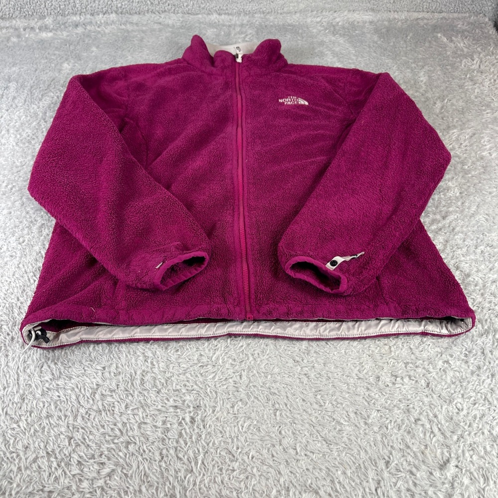 The North Face Fleece Jacket Womens Large L Full Zip Pink Cozy Outdoors